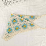 Cherry Strawberry Floral checkered Crochet Bandana -56colors: Flower07