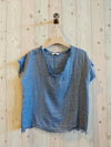 REF 11998 100% LINEN FRINGED BLOUSE.: BLANK