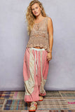 Round Neck Sleeveless Crochet Scalloped Opening Top: NATURAL / Os