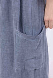 Mid-Length Linen Pants 20570: Black