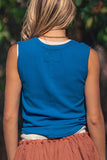 Raw Edge Ribbed Henley Tank: MINT / S-M-L:2-2-2
