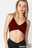 NS8106 - Ribbed Triangle Bralette: 417 COGNAC