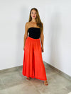REF 30201 WIDE LEG LINEN PANTS 100%: CAMEL