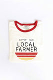 SUPPORT YOUR LOCAL FARMERS Ringer Graphic T-Shirt: NATURAL/MUSTARD / M
