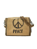 Peace Sign Recycled Military Tent Crossbody