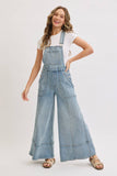 DENIM OVERALL WIDE-LEG JUMPSUIT : DENIM BLUE / Contemporary / S