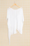 Asymmetrical cotton sweater with decorative knot 1516 100% cotton: Beige