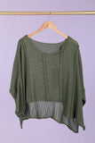 61113 100% COTTON SWEATER: KAKI