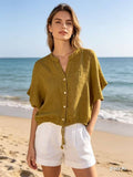 Linen shirt REF. 7359: Vert Canard