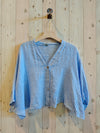 REF 11870 SHORT ELBOW SLEEVE BLOUSE 100% LINEN: BEIGE