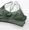 Soft Breathable Cotton Padded Bra Bralette crop top: Green / M