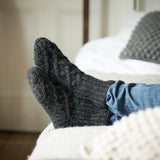JANA Cable Knit Lined Wool Slipper Socks S/M/L: Mustard Yellow / UK6-8