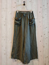 REF 6507 100% LINEN TROUSERS TWO POCKETS: PISTACHIO