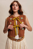Bow-Tie Floral Knit Vest LSW1008: Navy / S