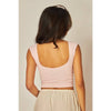 Solid Seamless Deep Scoop Back Tank Top: BLACK / SM
