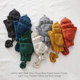 GUPTA Knit Wool Lined Mitten Fingerless Gloves: Rust Orange
