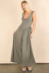 NP70810-Casual Ribbed Knit Sleeveless Jumpsuit: BLACK / S-M-L/2-2-2