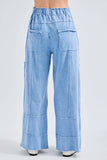 BEST Mineral Wash Wide leg Cropped pants HP5524 : Olive / S-M-L / 2-2-2