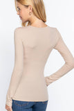 Long Sleeve Crew Neck Cotton Spandex Jersey Top: NVY-true navy / L