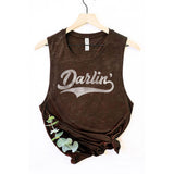 DARLIN GRAPHIC TANK TOP: White / S-M-L-XL(1-2-2-1)