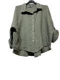 60832 OVERSIZED-CUT LINEN SHIRT: TAUPE
