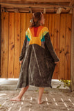 Sun Ray Cardigan, Cotton Earthy Hippie Boho Style Duster: Earthy / XL