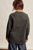 Contrast Collar Utility Barn Jacket LJ0271: Mauve / Contemporary / M