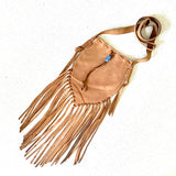 Dakota Leather Fringe Crossbody, Fringe Bags, Leather Bag: Rustic Caramel / Earthy