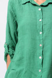 Short Dresses in 100% Linen REF. 197: Duck Green / Unique
