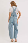 BARREL-LEG DENIM JUMPSUIT : WASHED DENIM / Contemporary / S