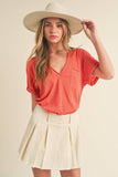8286DK Zoie V-Neck Short Sleeve Top 5: Green / Contemporary / L