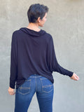 Dolman Cowl Top: White / O/S