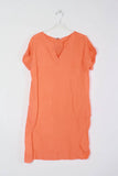 Short dress in 100% linen REF.3141: Rust / Unique