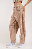 PL5346 - WASHED BARREL LONG PANTS: HAZELNUT / M