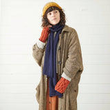 RAJA Cable Knit Wool Lined Wristwarmer Gloves: Rust Orange