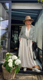 3382C PREMIUM LINEN LONG DRESS: WHITE