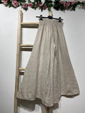 Flared linen trousers 66031 100%LINEN: Moutarde
