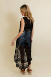 Boho Crochet Lace Trim Long Back Vest - Summer Fave: Olive