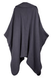 Comfy Oversized Waffle Knit Collared Jacket: Dark Grey