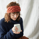 PESHA Cable Knit Wool Lined Earwarmer Headband: Mustard Yellow