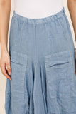Skirt in 100% linen REF. 7199: Bleu Ciel / Unique