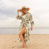 Cotton Kimono Robe - GREEN OWL