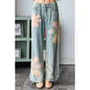 WASHED FLOWER PATCHWORK STRAIGHT DENIM JEANS: DENIM PINK / S-M-L-XL(2-2-2-2)