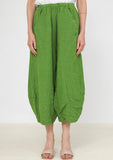 75096 solid linen balloon pants with elasticated waist: CELADON