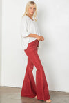 Corduroy flare pants with pockets: CHARCOAL / L