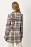 60383 Double Breast Plaid Jacket: Maple Mix / L