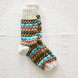 LUGA Unisex Waste Wool House Socks S/M/L: Multi Mustard Yellow / UK6-8