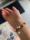 Pearl & leather knotted bracelet