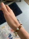 Pearl & leather knotted bracelet