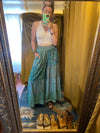 Patchwork Flowy pants in green